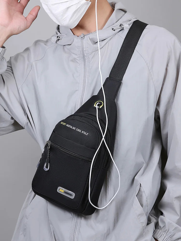 Men's Casual Shoulder Bag with Multiple Pockets for Storage Suitable for Lightweight Shoulder Bags Multifunctional Chest Bags