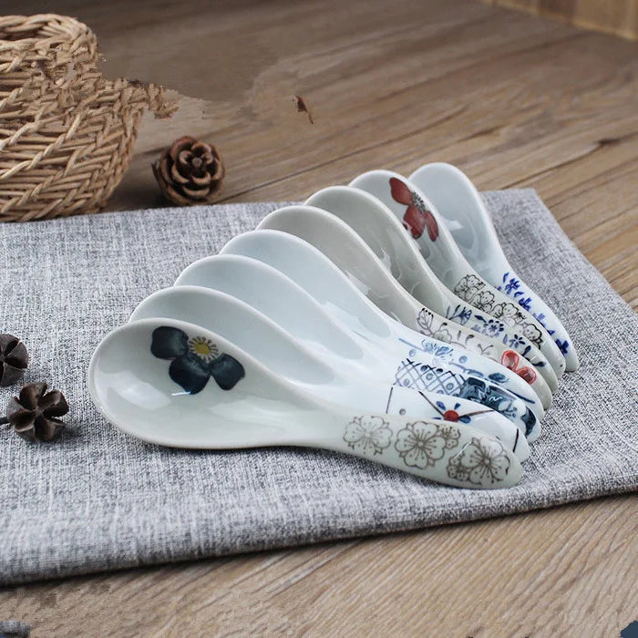 Japanese-Style Ceramic Multi-Function Spoon | Retro Kitchenware