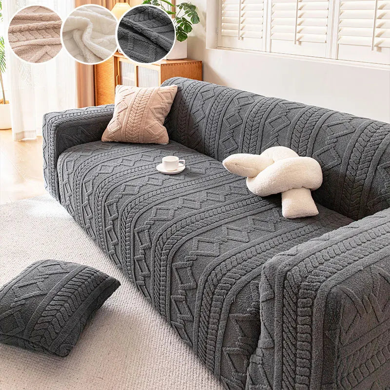 Plush Sofa Cushion Cover | Anti-Slip Winter Seat Cushion