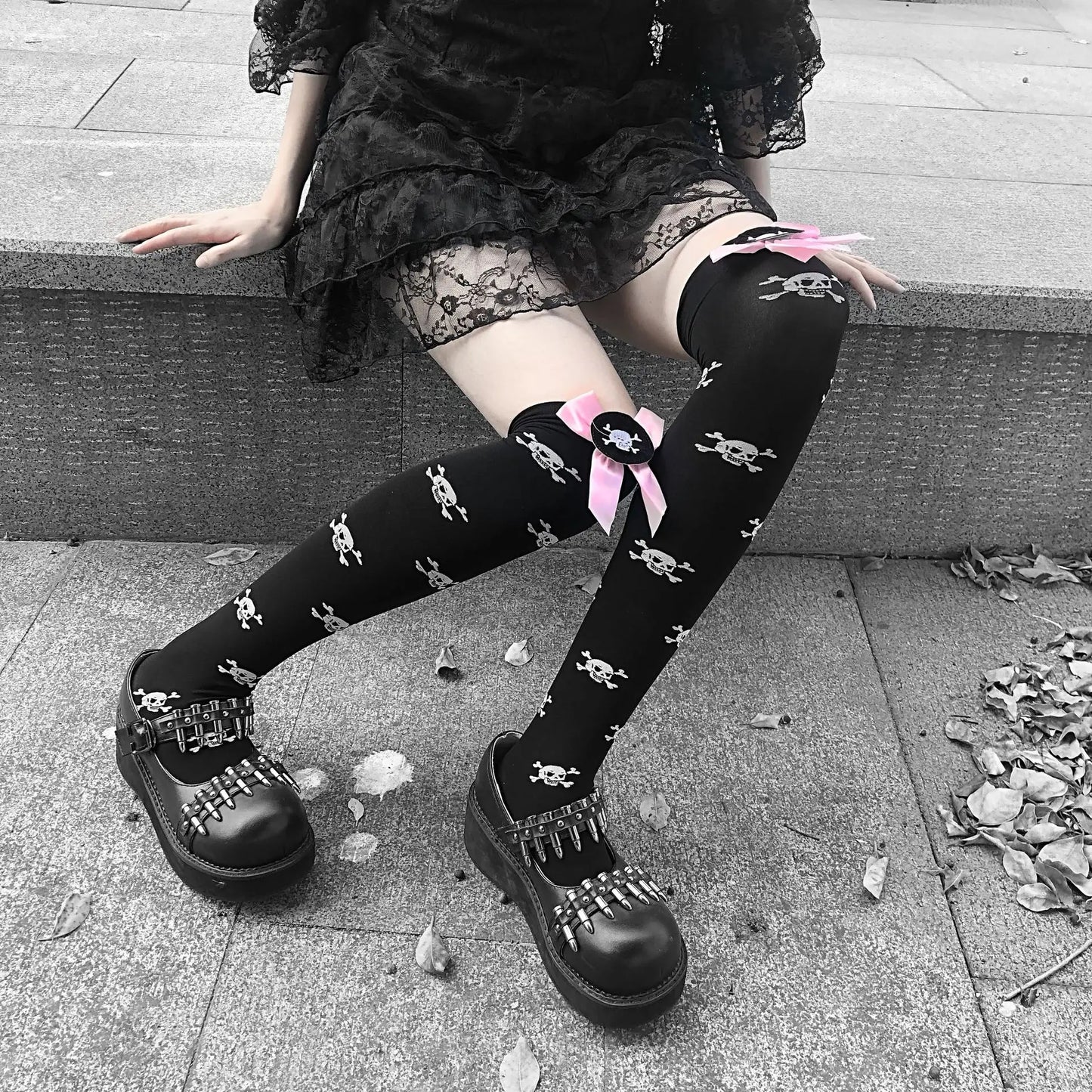 Gothic Long Sexy Stockings | Dark Harajuku Thigh High Hosiery