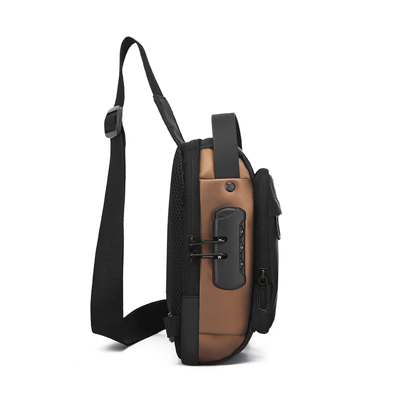 Men's Anti-Theft Sling Bag | USB Charging Crossbody Pack