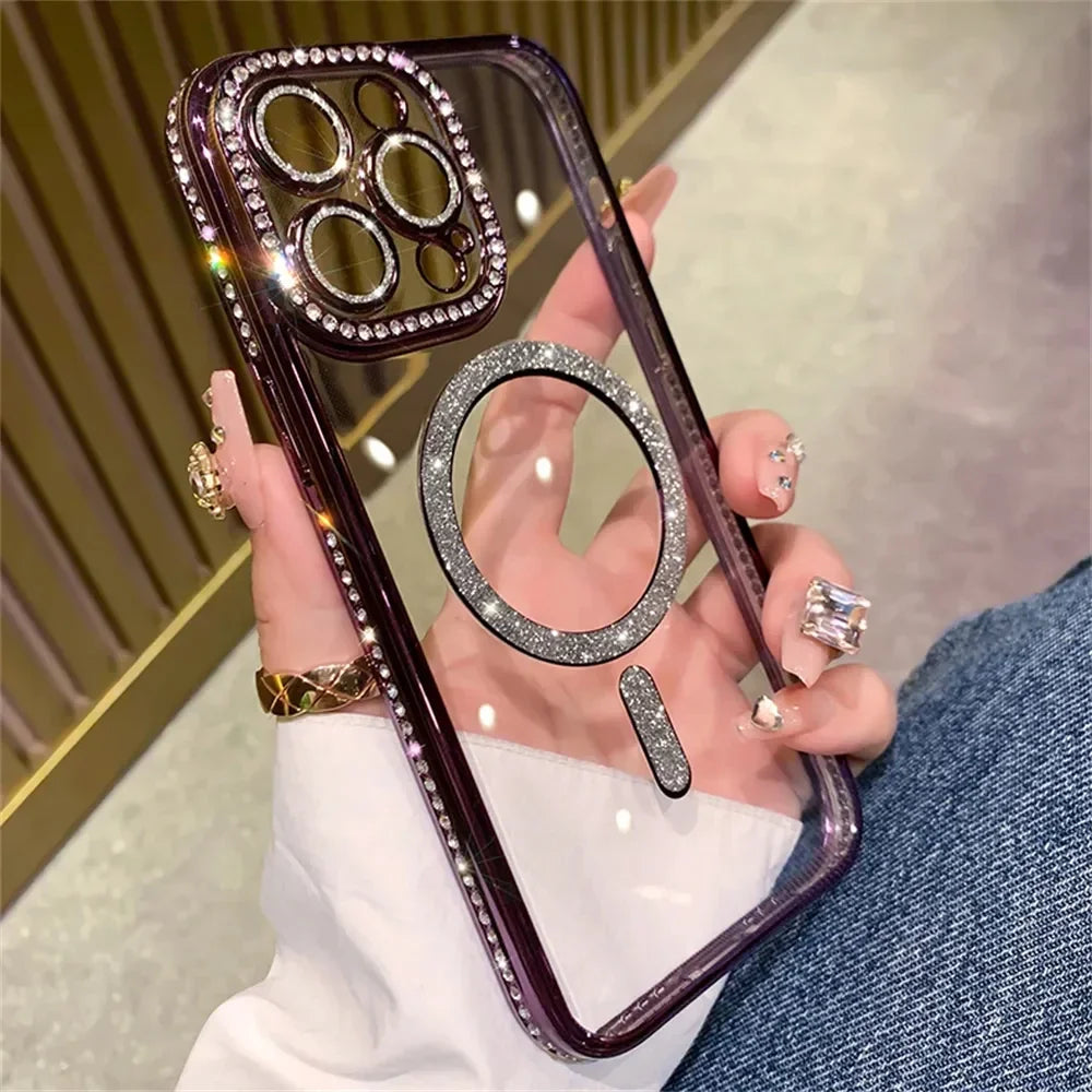 Sparkling Glitter Diamond Transparent Case for iPhone Models