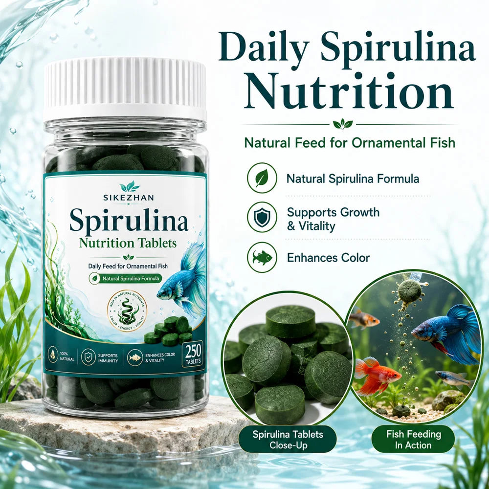 Natural Spirulina Tablets for Tropical Fish | Enhance Color & Vitality