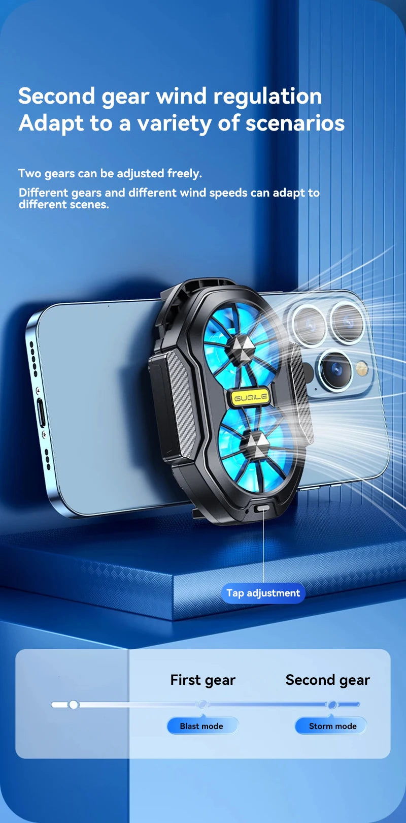 Dual Fan Mobile Phone Cooler | Rechargeable Strong Cooling Clip