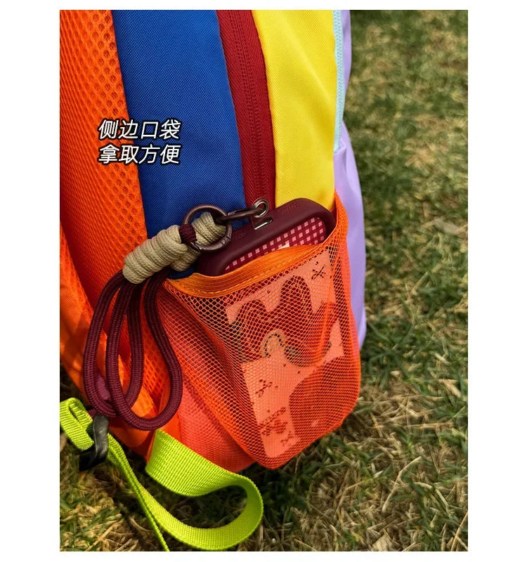 Dopamine backpack, contrasting colors, travel backpack, hiking, mountaineering, outdoor leisure, lightweight travel, study bag