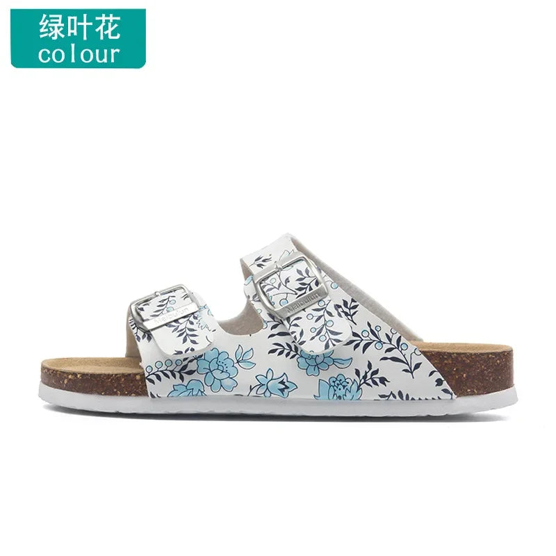 Men's Buckle Flat Bottom Cork Slippers | Comfortable Summer Sandals