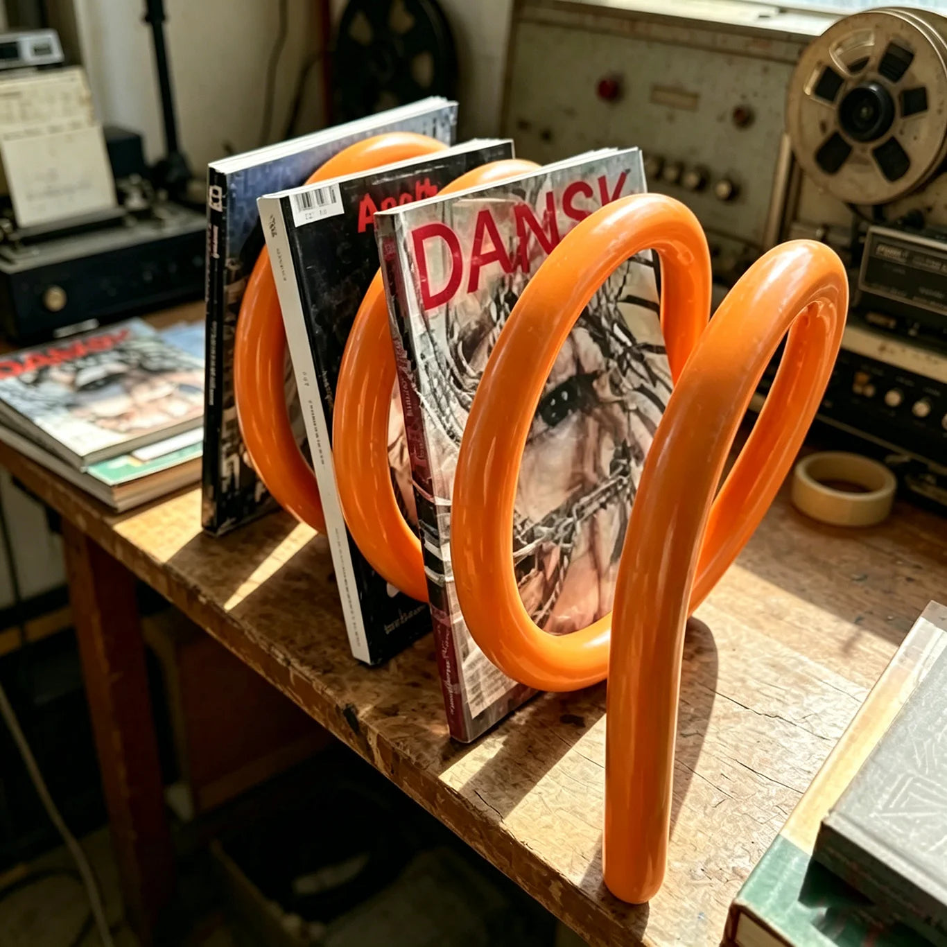 Sturdy Orange Rotating Spiral Bookstand | Office & Study Organizer