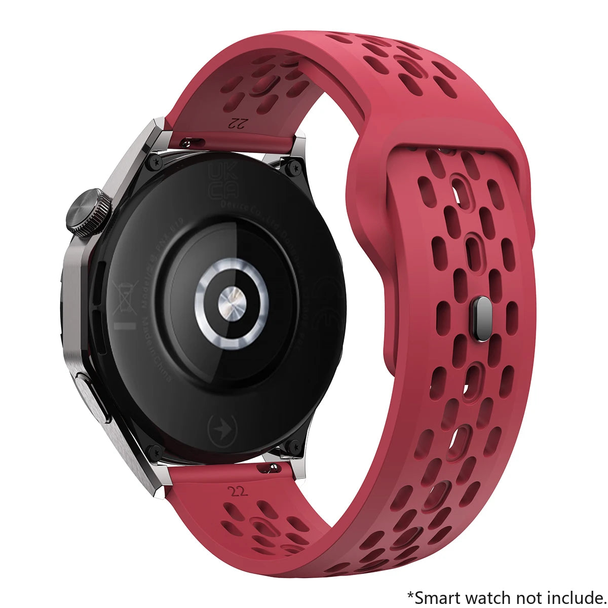 Breathable Sports Silicone Watch Strap - Replacement Bands for Smartwatches