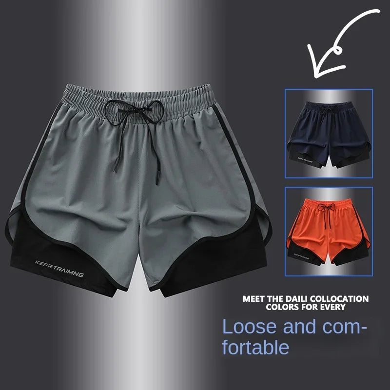 Men's & Women's Anti-Glare Double Layer Sports Shorts | Summer Style