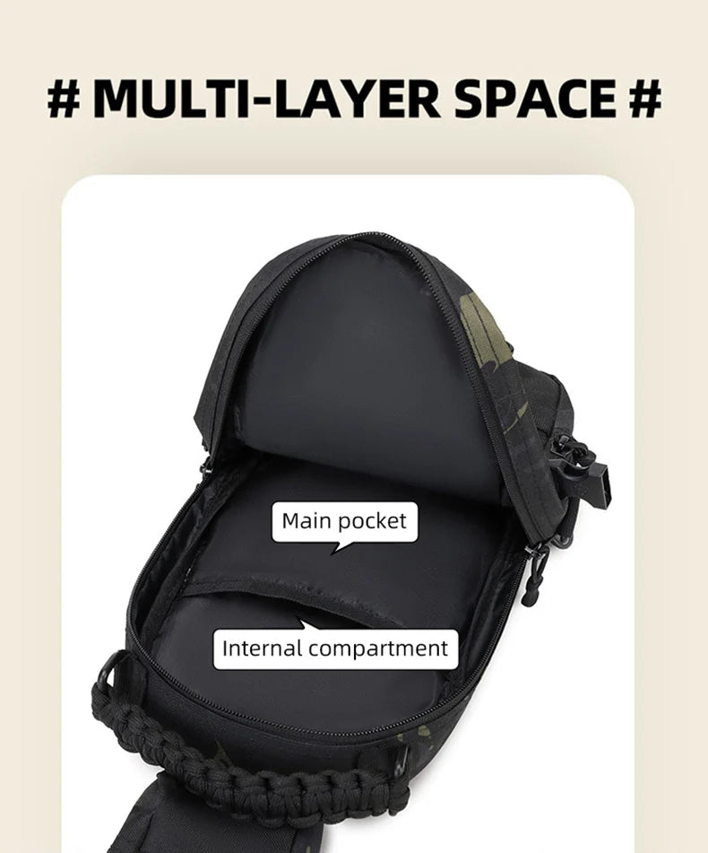 Tactical Men's Camping Chest Bag | Versatile Outdoors Sling Backpack
