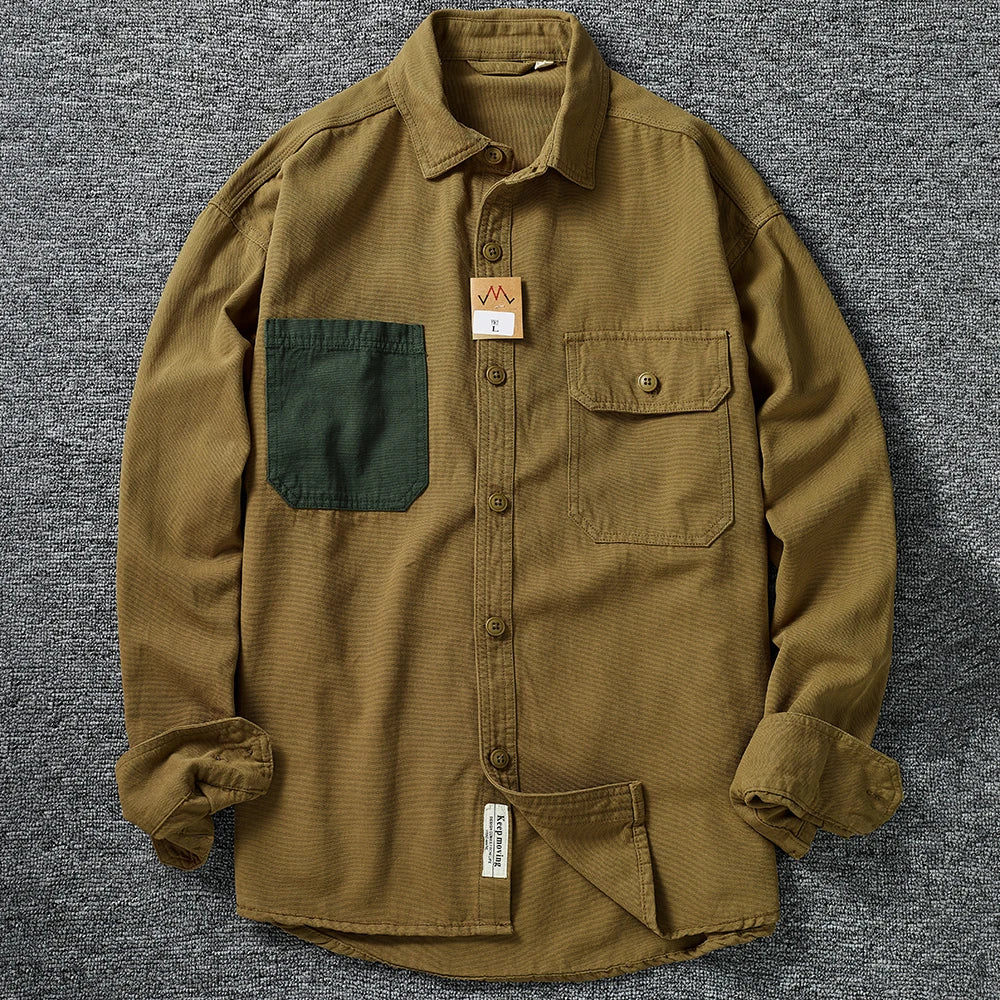 Men's Casual Woven Cotton Long Sleeve Shirt | Stylish & Comfortable