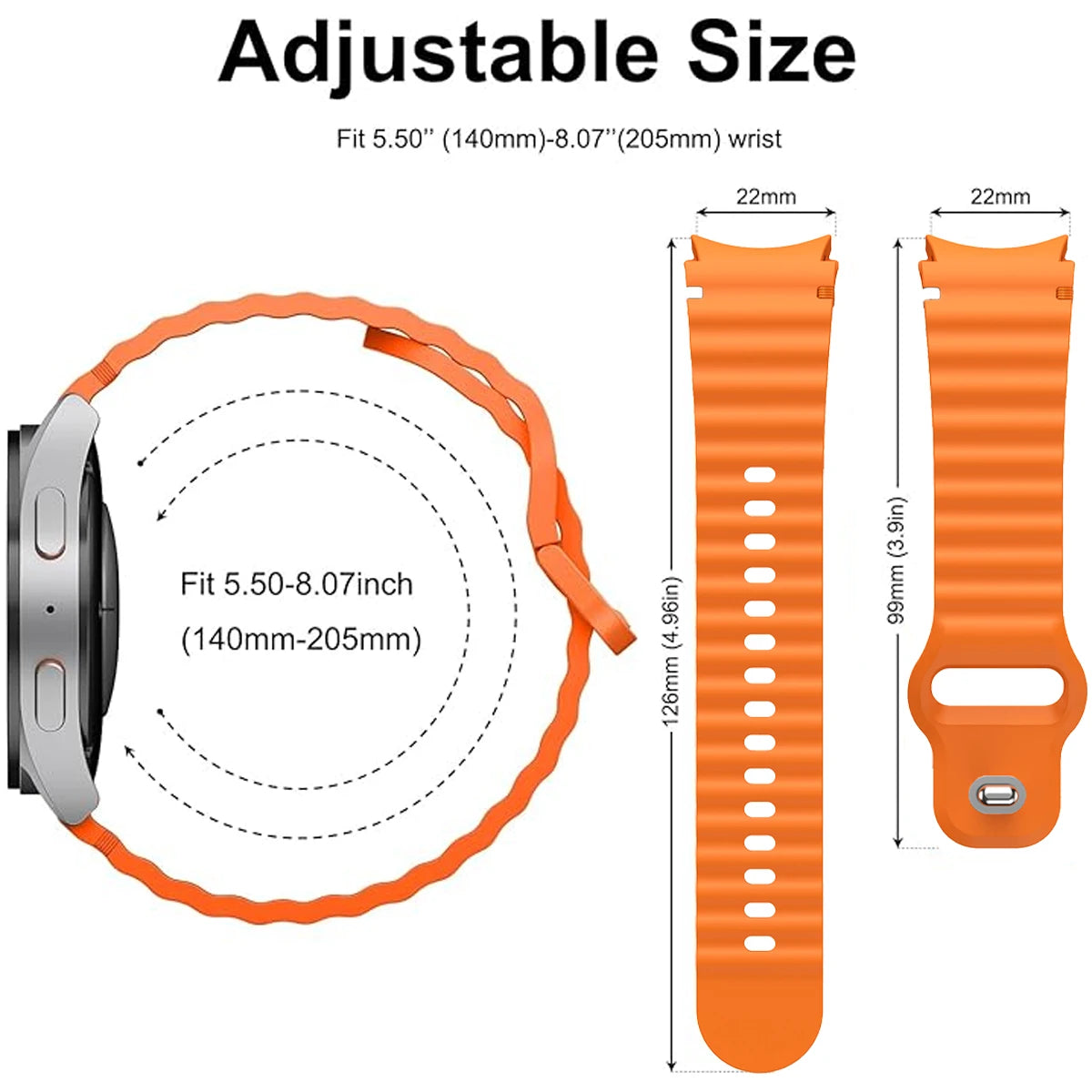 Comfort Silicone Sport Replacement Band for Smartwatches