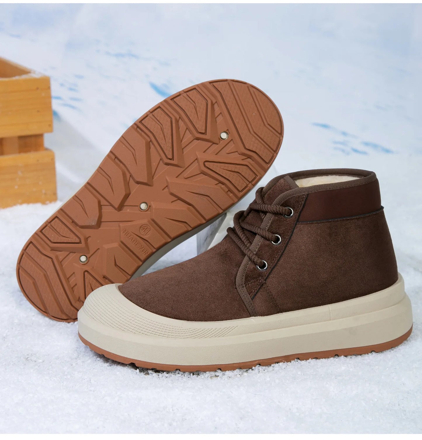 Men's Warm Fur Lined Snow Boots | Cozy Winter Outdoor Footwear
