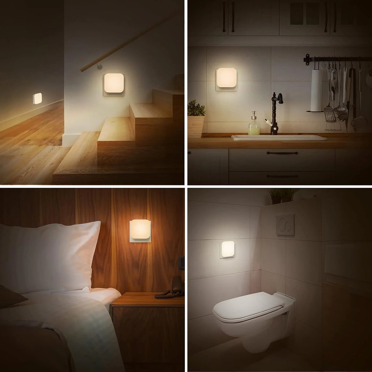 Luz nocturna regulable con sensor automático | Eficiente energéticamente y delgada