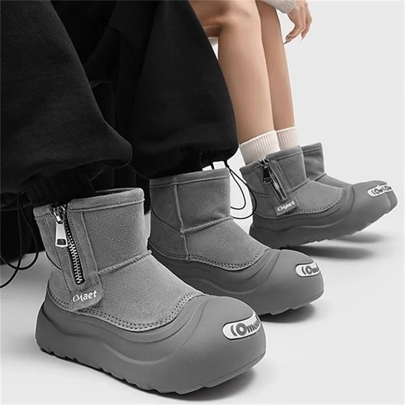 Couples Winter Snow Boots | Warm Plush Mid-Calf Ankle Boots