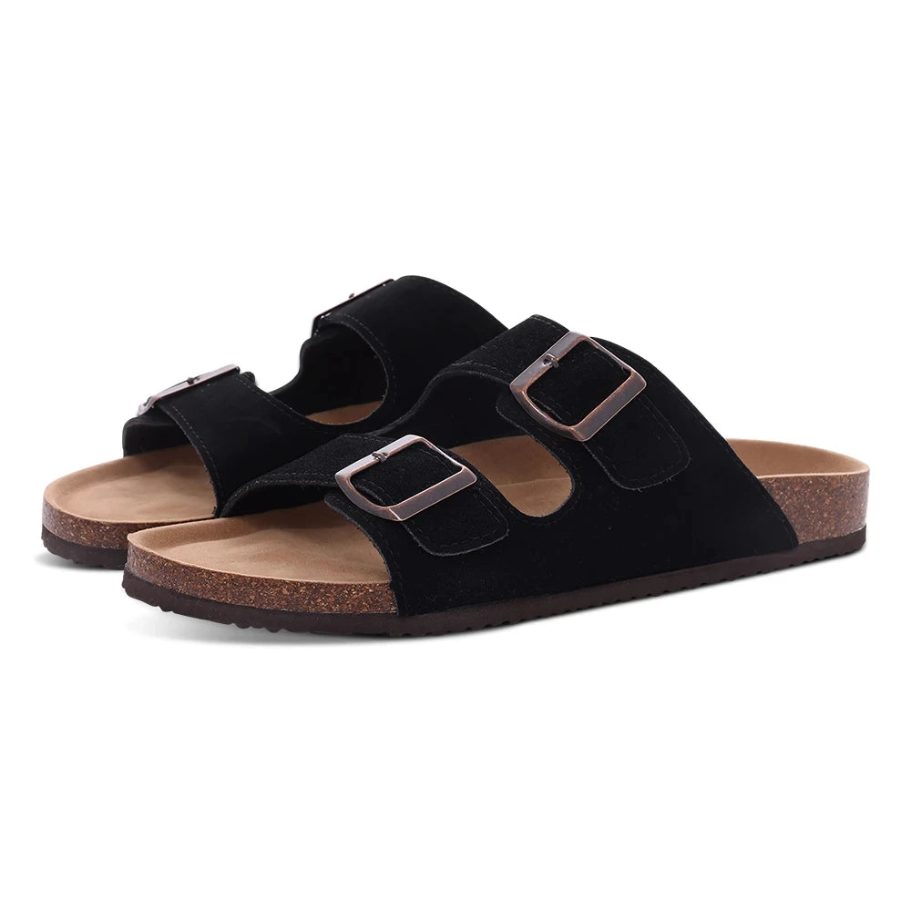 Shevalues Suede Clogs For Women Men Summer Cork Mules Soft Footbed Sandals With Arch Support  New Leisure Fashion Genuine Clogs