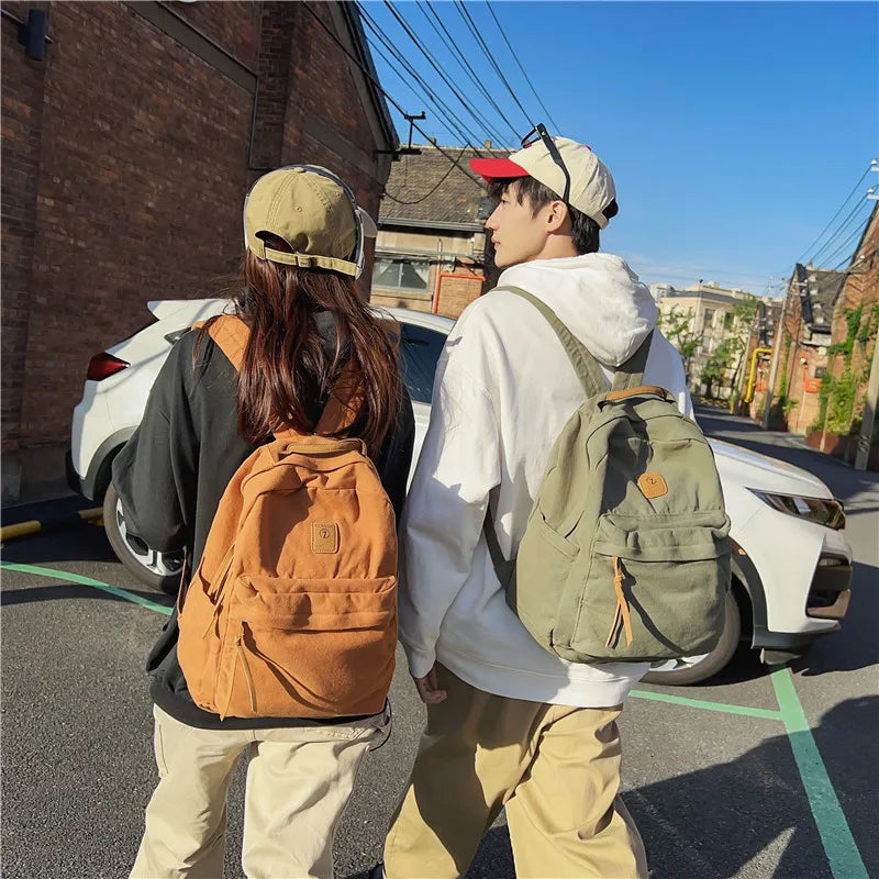 Casual Canvas Backpack for Students | Trendy Unisex College Bag