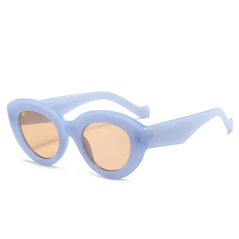 Vintage Thick Frame Oval Cat Eye Sunglasses | Trendy Street Style
