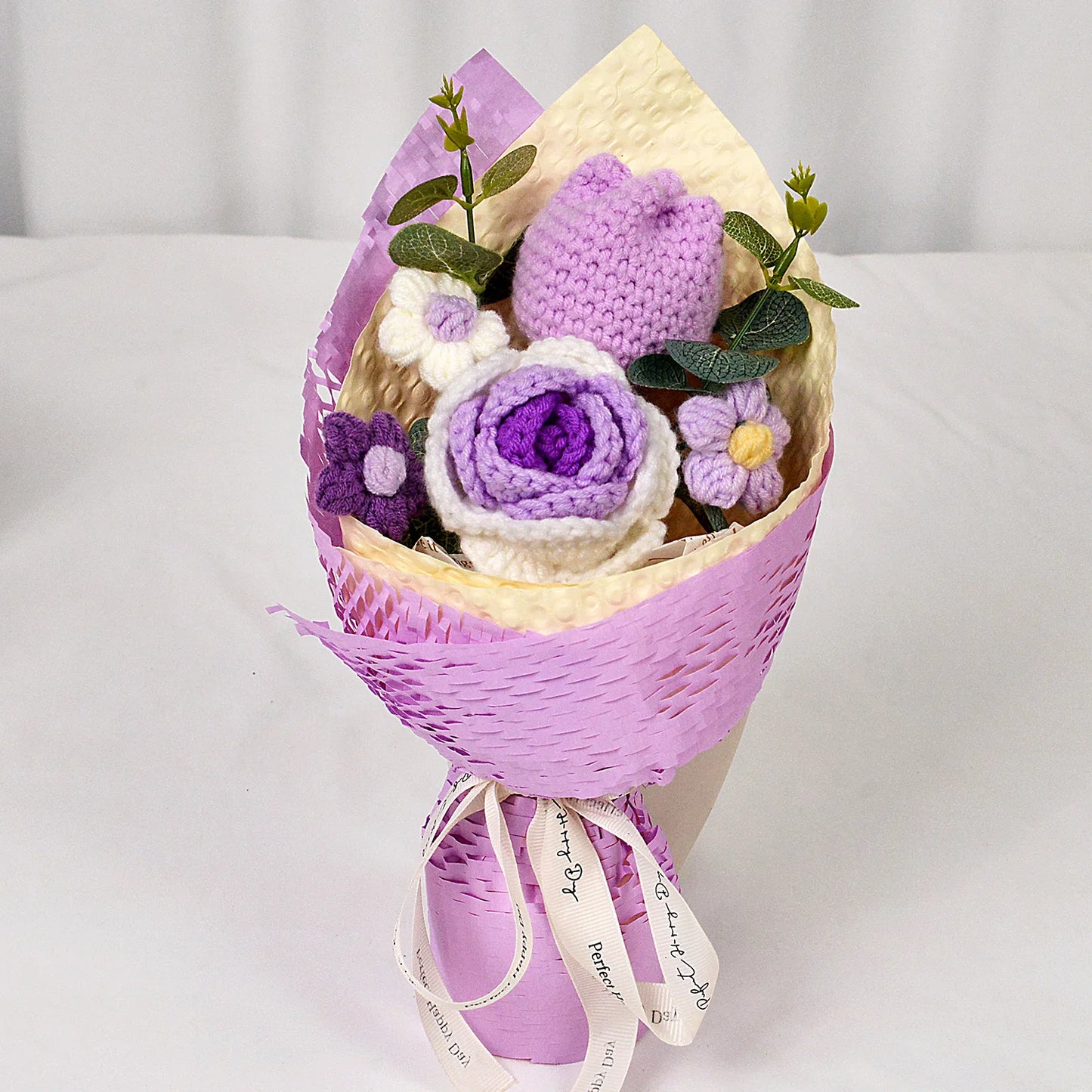 Handmade Crochet Flowers Bouquet | Beautiful Purple Home Decor