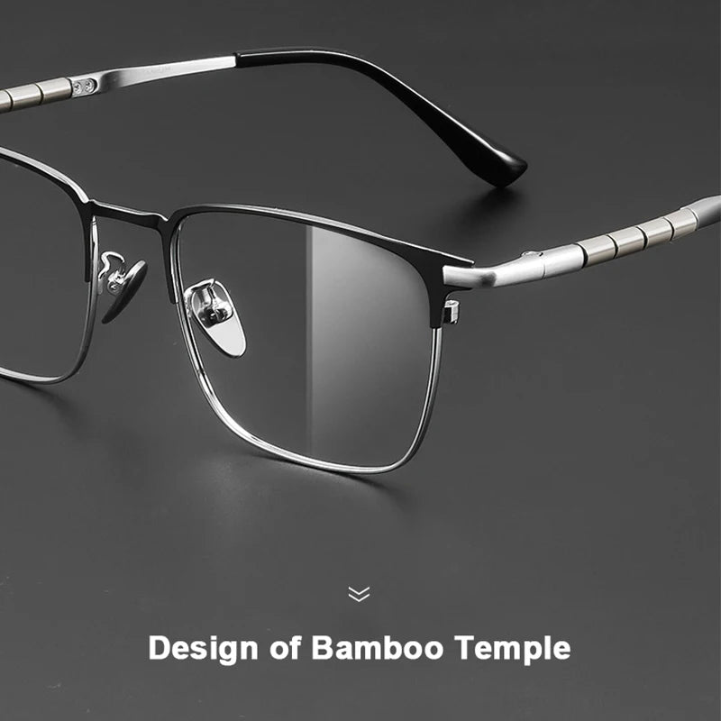 Men's Pure Titanium Square Eyeglasses | Stylish Business Eyewear