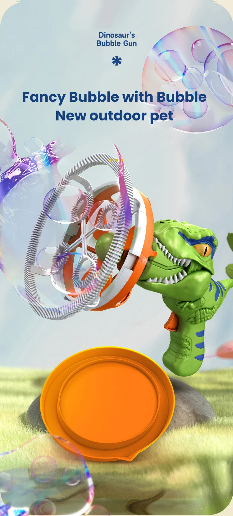 Dinosaur Electric Bubble Gun | Fun Automatic Bubble Machine for Kids