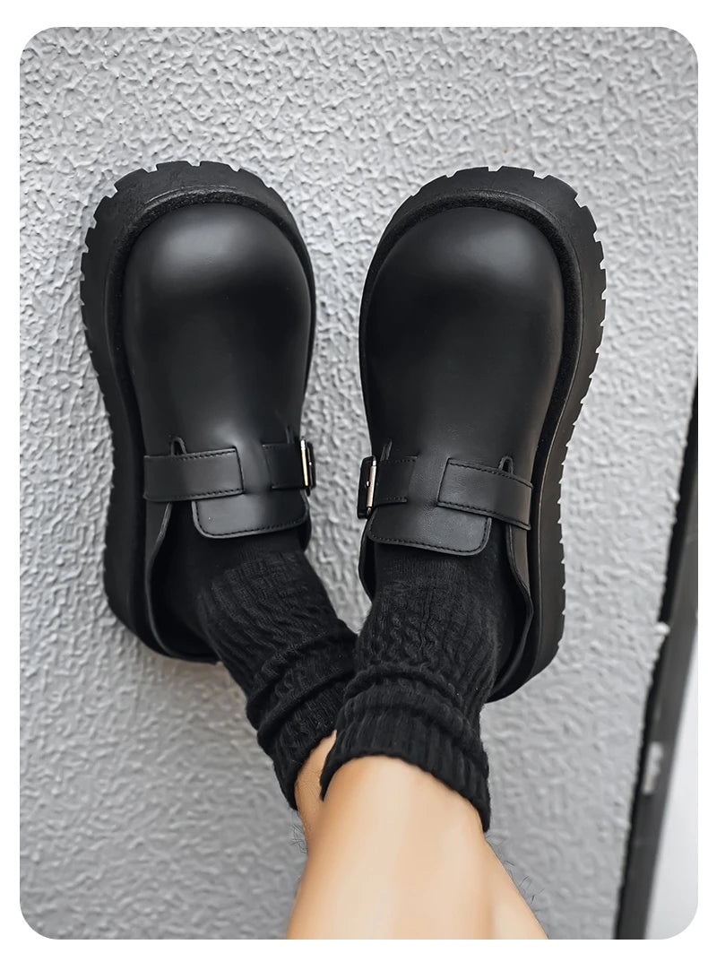 Men's Casual Leather Half Slippers | Non-Slip Summer Clogs