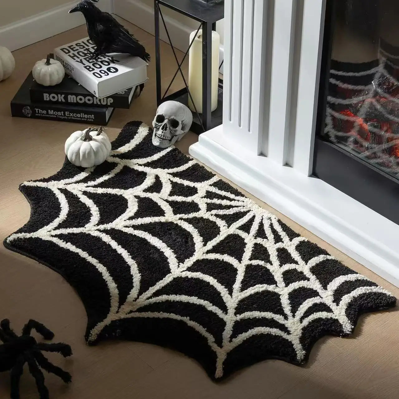 Halloween Spider Web Decorative Non-Slip Foot Mat for Home