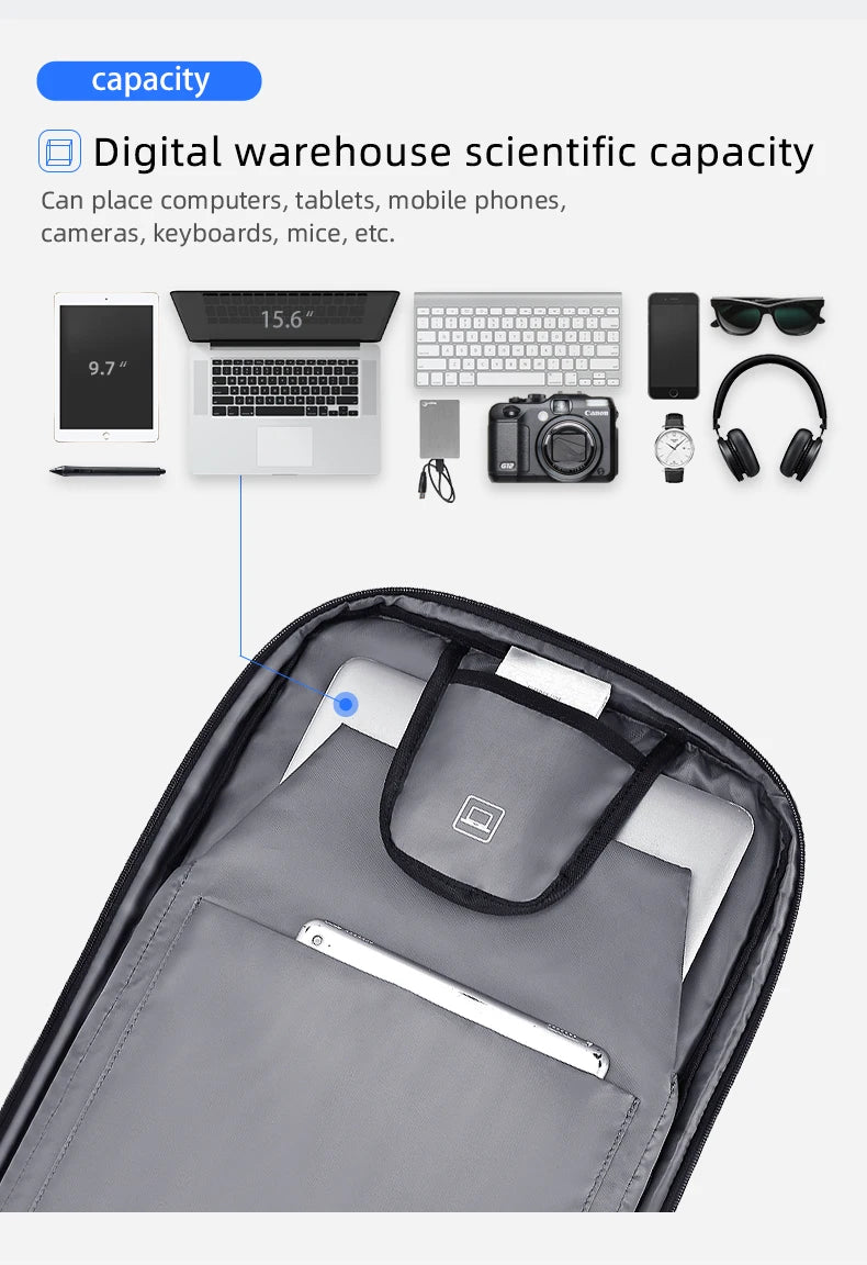 Large Capacity Waterproof Travel Bag for 15.6-inch Laptops