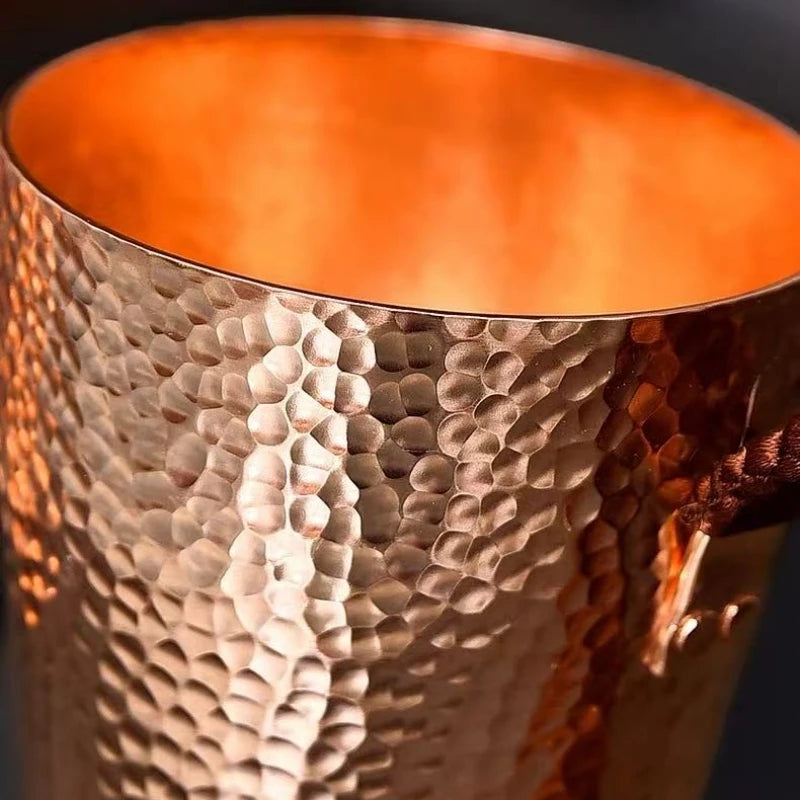 Vintage Copper Coffee Cup | Handcrafted Hammered Design Mug