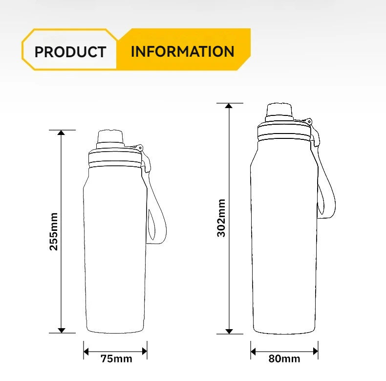 1L Insulated Stainless Steel Water Bottle | Vacuum Flask for Outdoors