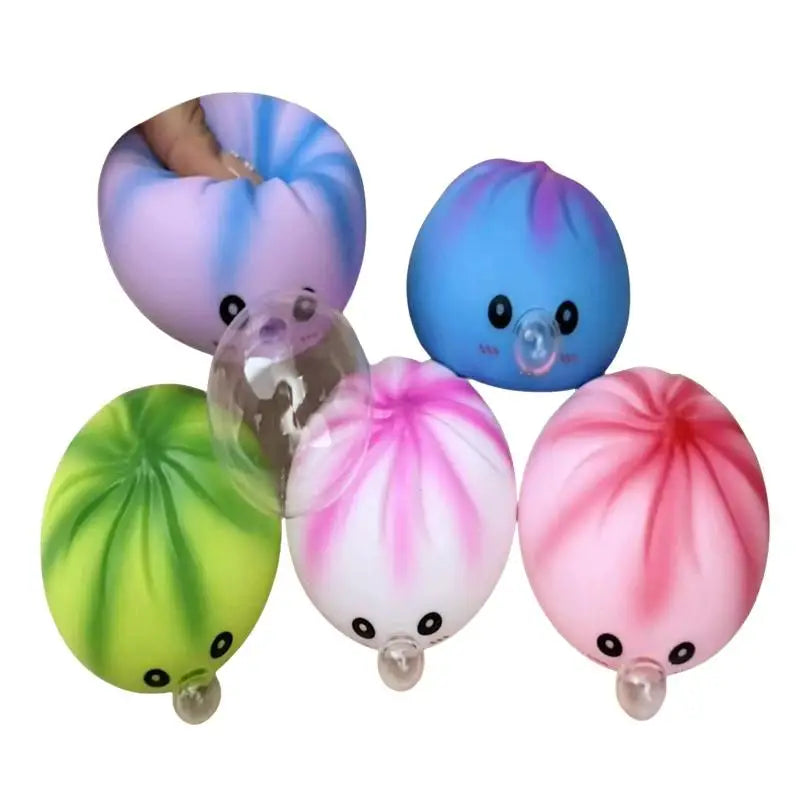 Cute Bubble Spitting Dumpling Squishy Slow Rebound Stress Relief Squeeze Fidget Toy