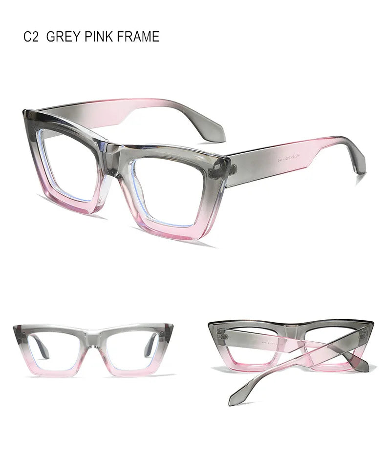 Custom Myopia Glasses | Stylish Butterfly Frame & Blue Light Blocking