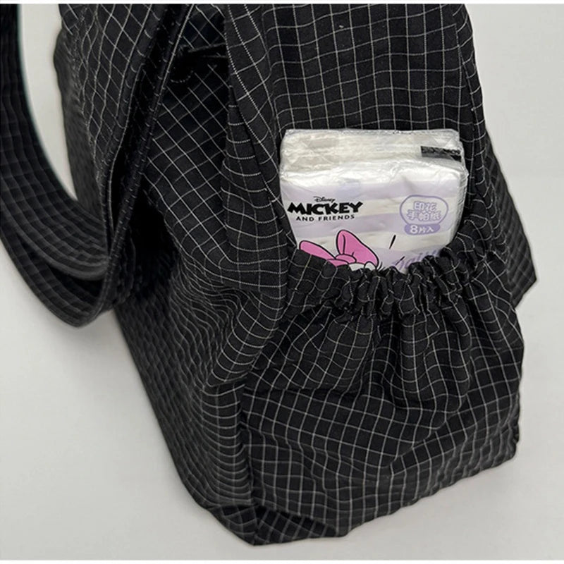 Stylish Plaid Nylon Shoulder Tote Bag | Versatile Everyday Accessory