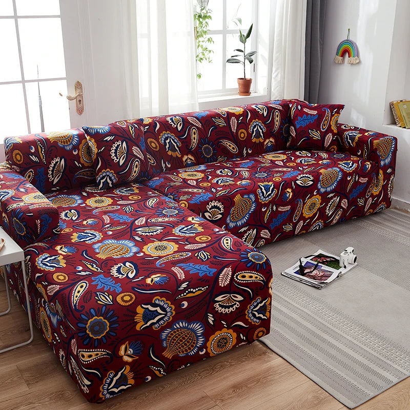Elastic Living Room Sofa Covers | Dustproof & Machine Washable