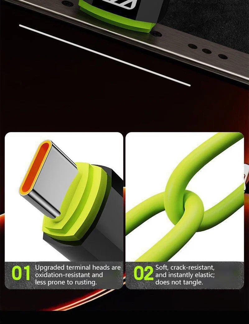 240W Super Fast Charging Type C to Type C Silicone Cable