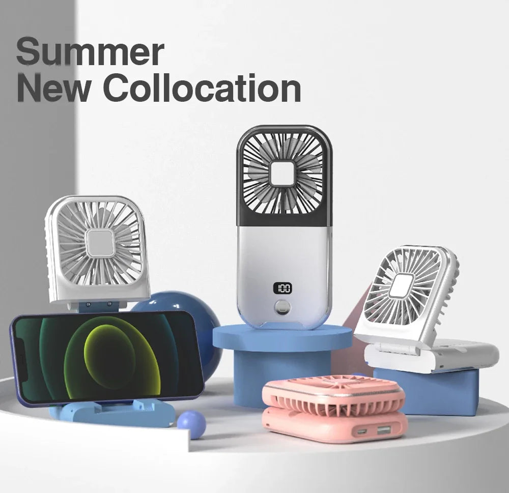 Adjustable USB Rechargeable Mini Neck Fan | Quiet Cooling Comfort