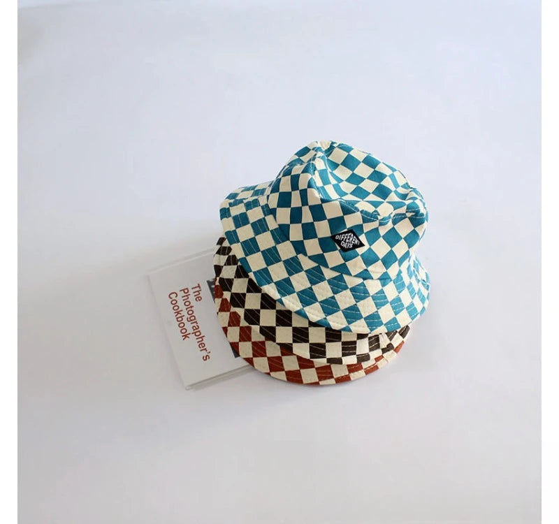 Checkerboard Pattern Kids Bucket Hat | Perfect Sun Protection