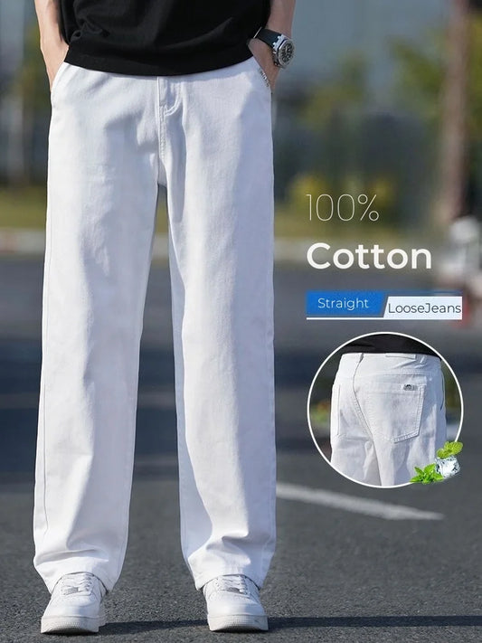 Men's Casual Loose Jeans | Lightweight Breathable Denim Pants