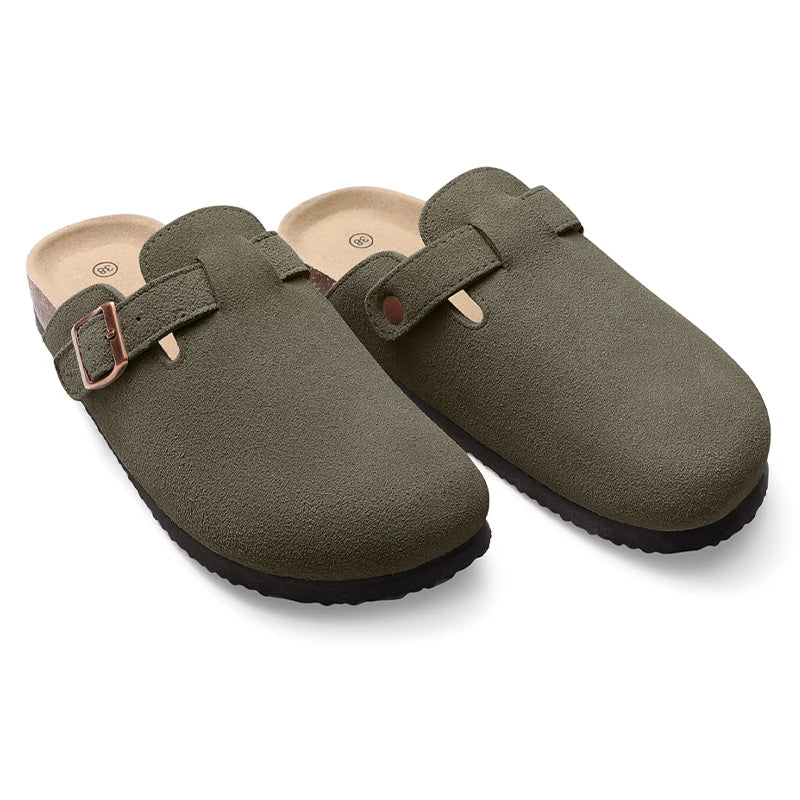 Comfortable Arch Support Suede Clogs for Home and Outdoor