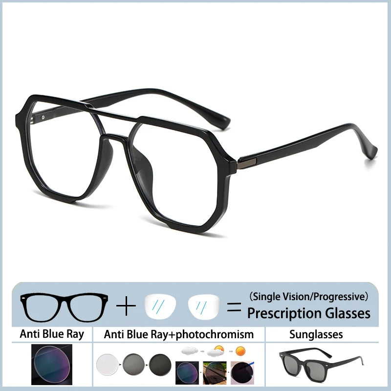 Stylish Women’s Oversized Myopia Glasses | Photochromic Eyeglasses 2026