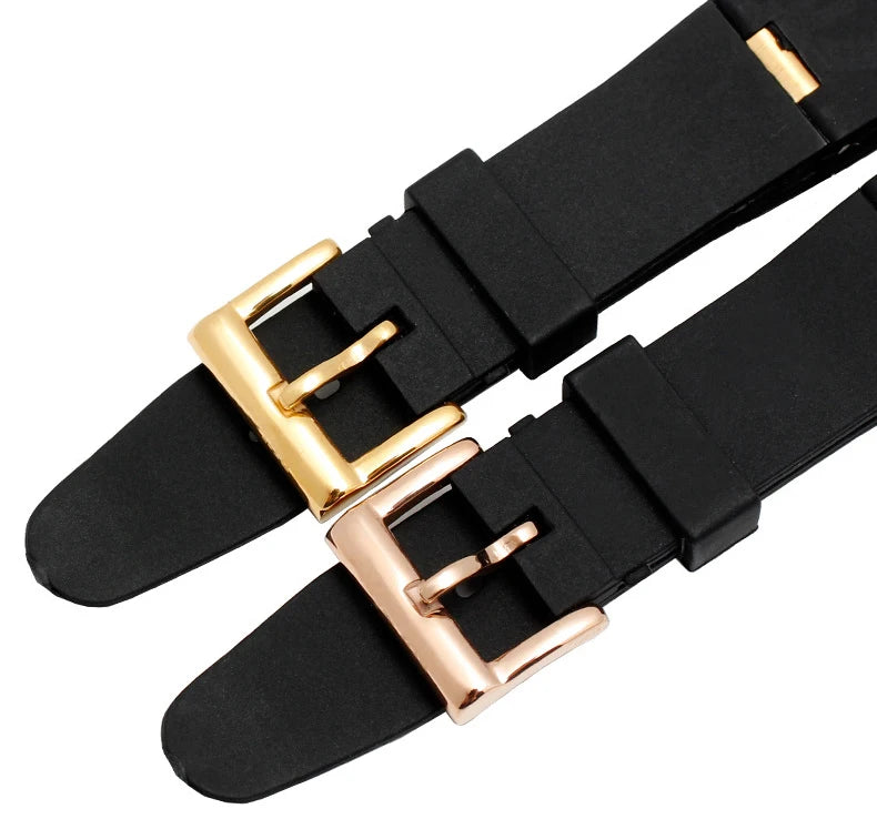 Men's Black Rubber Replacement Watch Band Strap | Comfortable & Durable