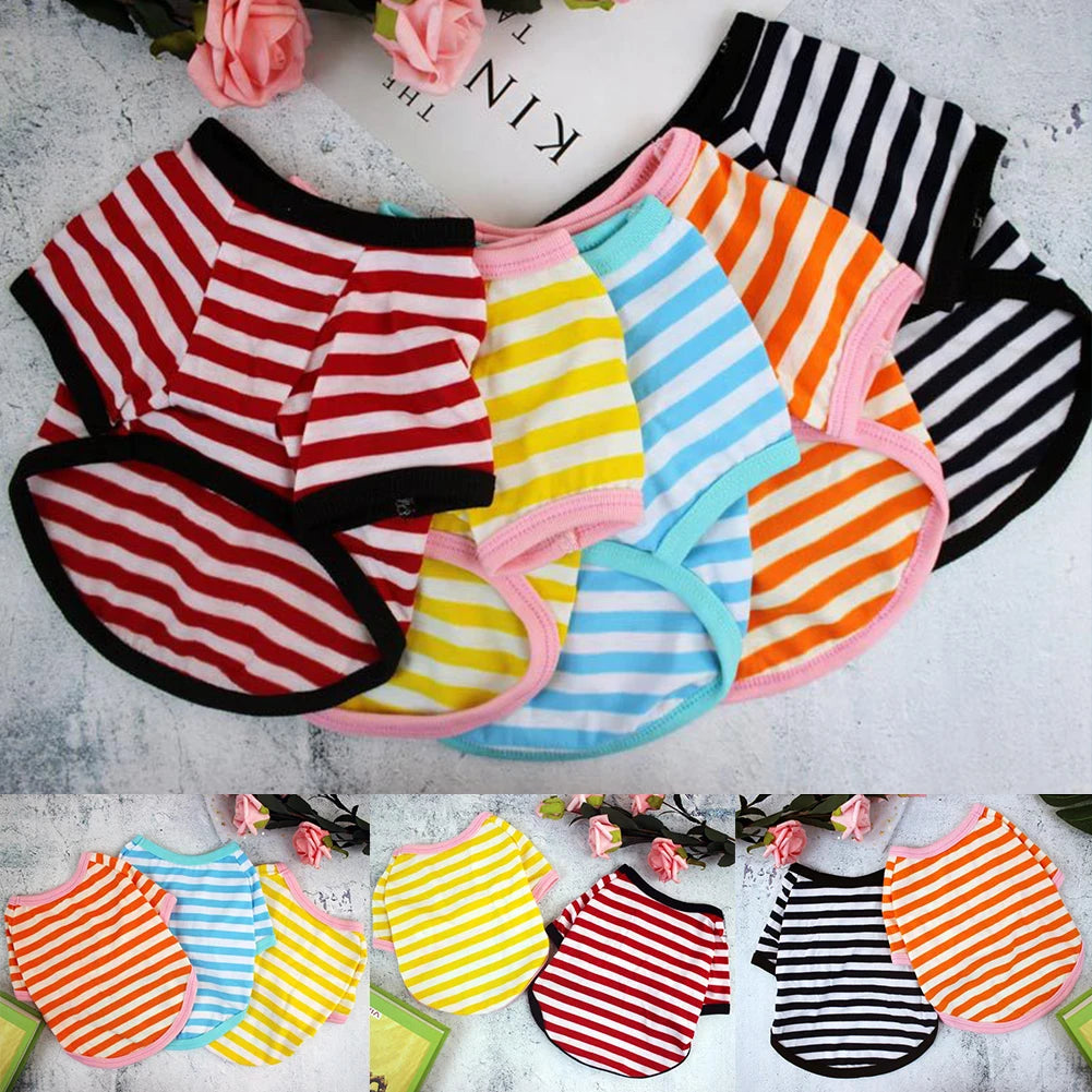 Soft Stripe Spring Dog T-Shirt | Comfortable Pet Clothing for Dogs
