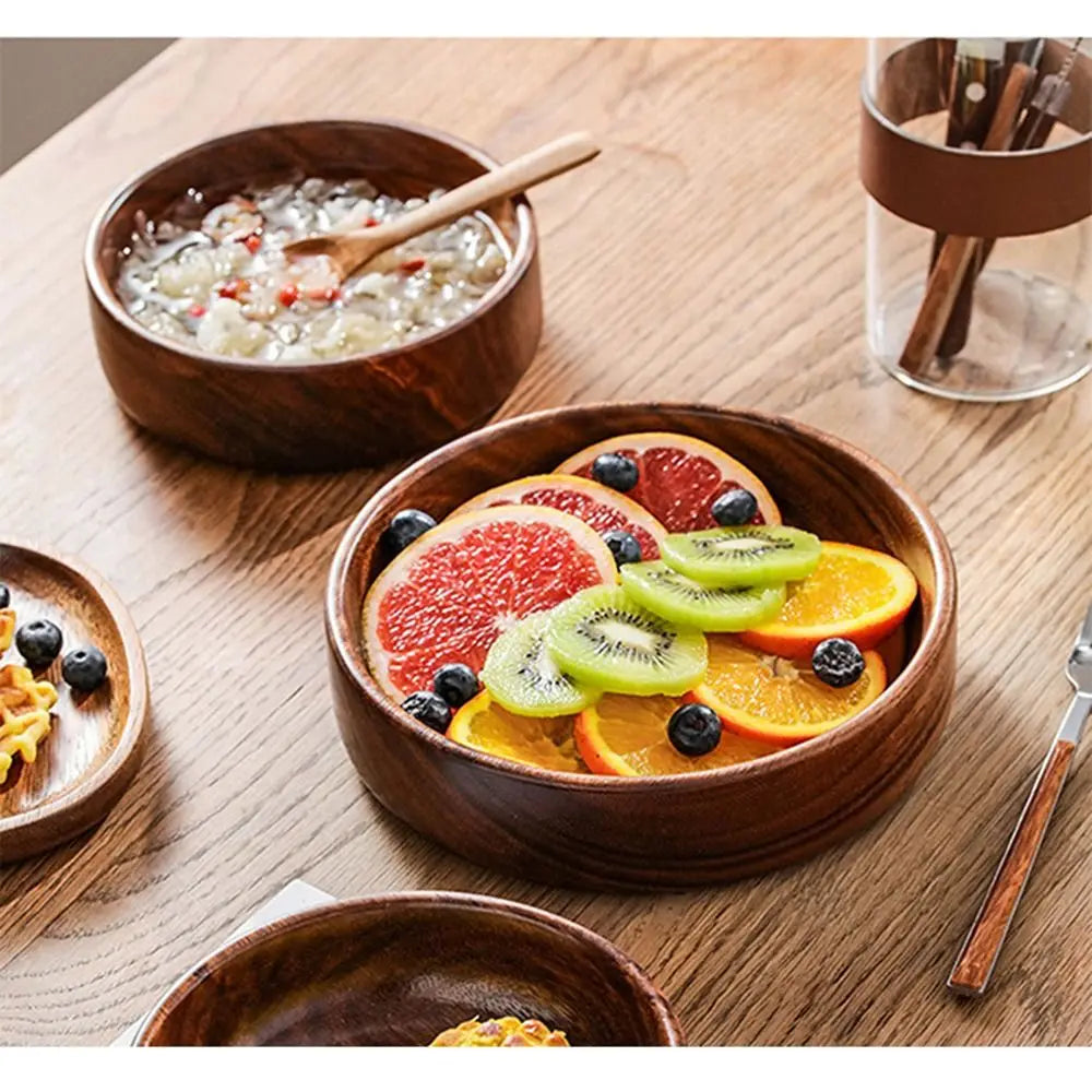 Handmade Solid Wood Stackable Bowls | Versatile Snack & Salad Plates