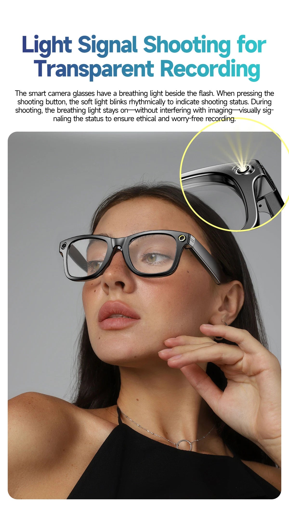 Smart Glasses with AI Camera, Bluetooth & Voice Translation