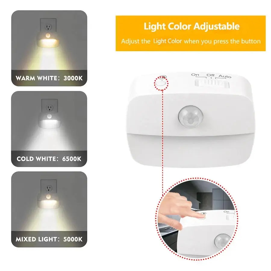 LED Motion Sensor Night Light | 3-Color Temperature Convenience