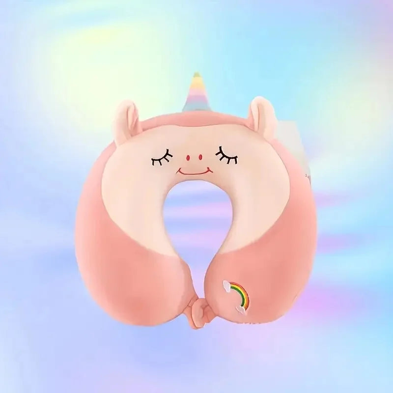 U-Shaped Cartoon Neck Pillow | Memory Foam Travel Cushion