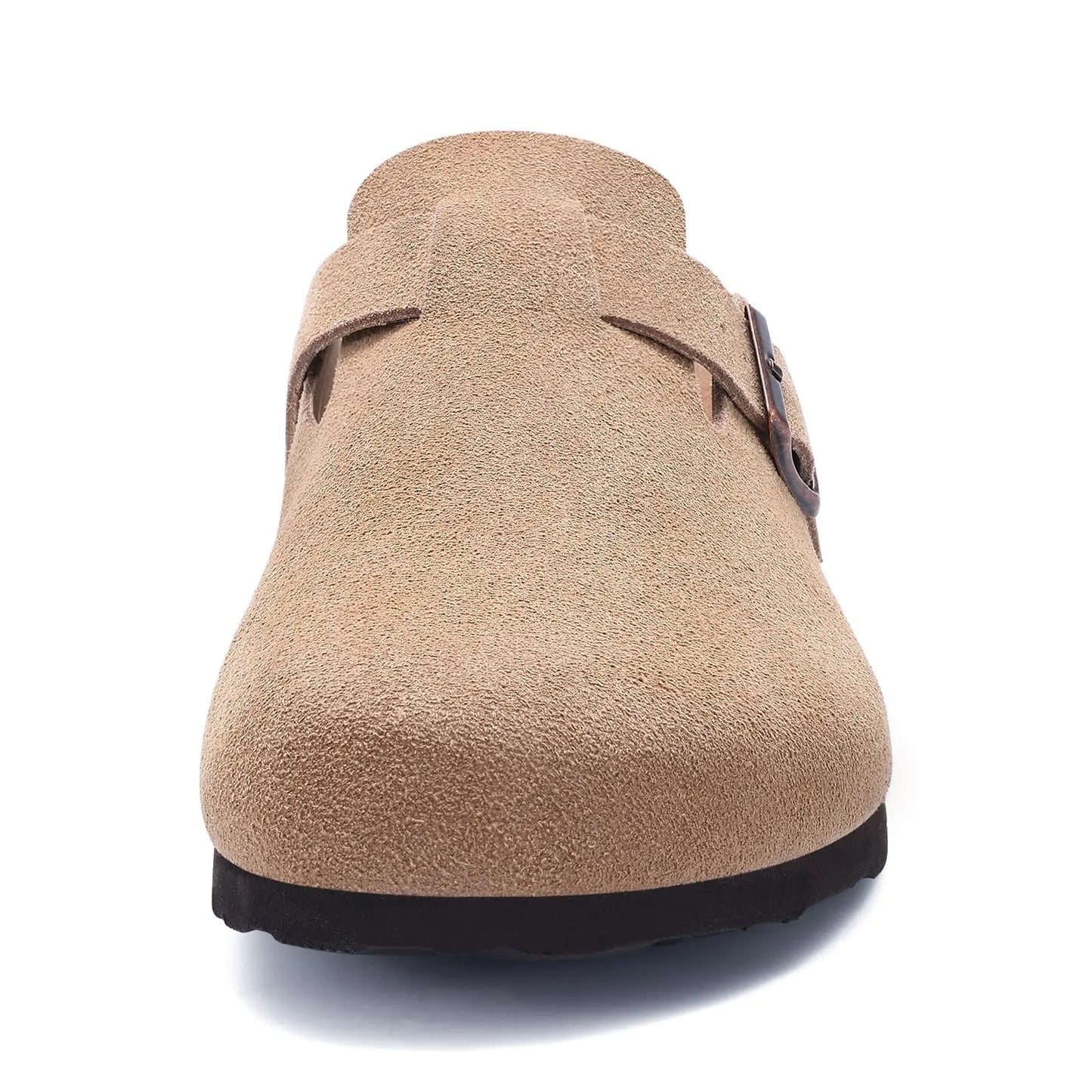 Women's Genuine Leather Clogs with Cork Footbed | Slip-On Comfort Slippers