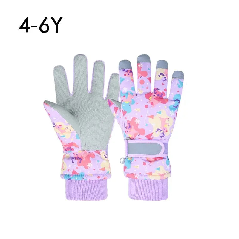 Waterproof Kids Winter Gloves for Skiing, Snowboarding & Cycling