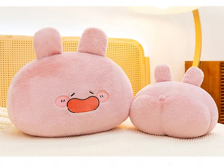 Large Pink Rabbit Plush Toy | Funny Expression Kids Stuffed Animal