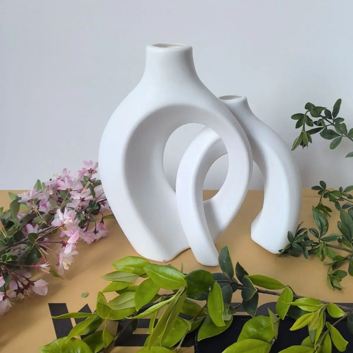 Elegant White Plastic Vase Set | Modern Home Decor for All Spaces